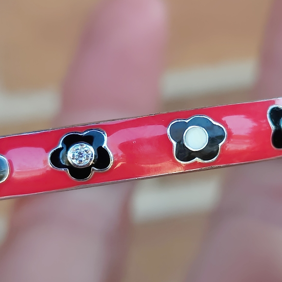 Sterling Bella Etoile Enameled Diamond Bangle Bracelet - Picture 5 of 10